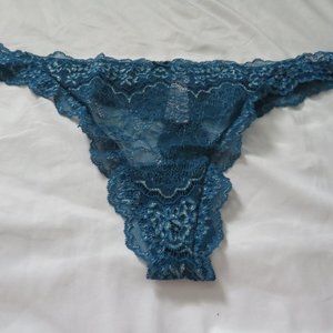 Victoria's Secret Dream Angels Lace Dark Teal Thong  NWT